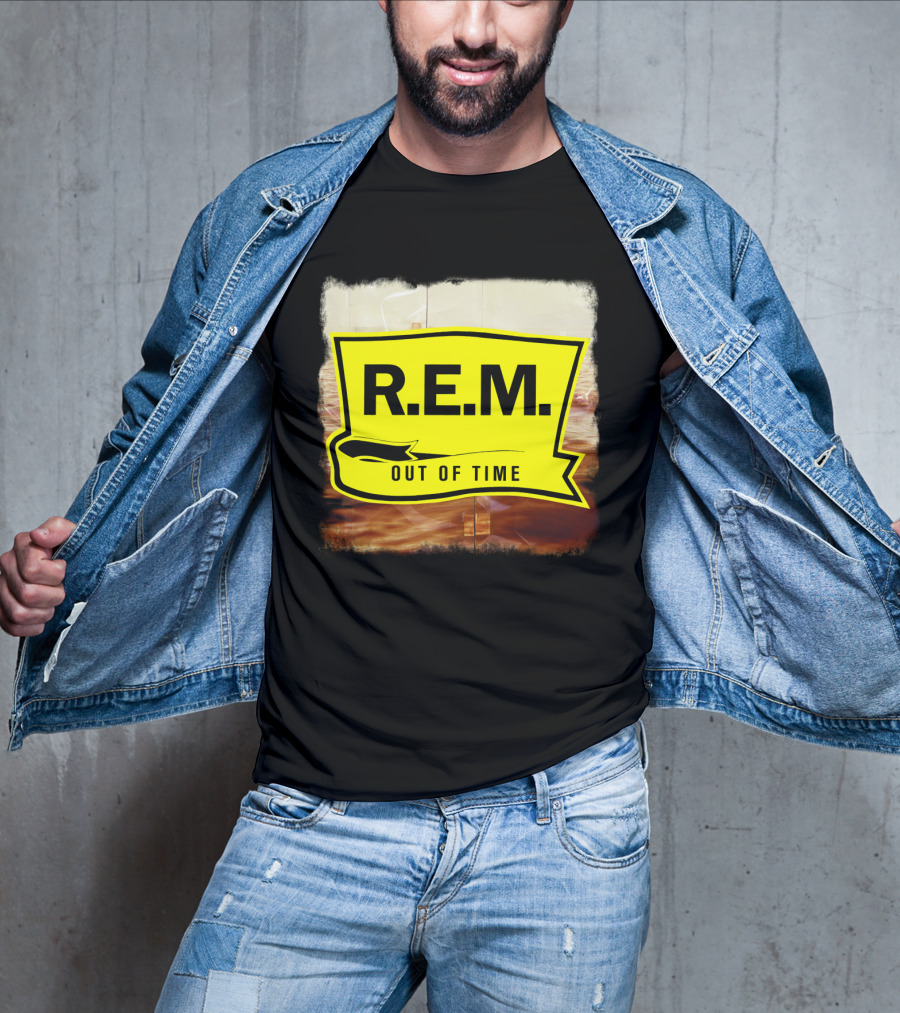 R.E.M. Out Of Time Yellow Banner T-Shirt