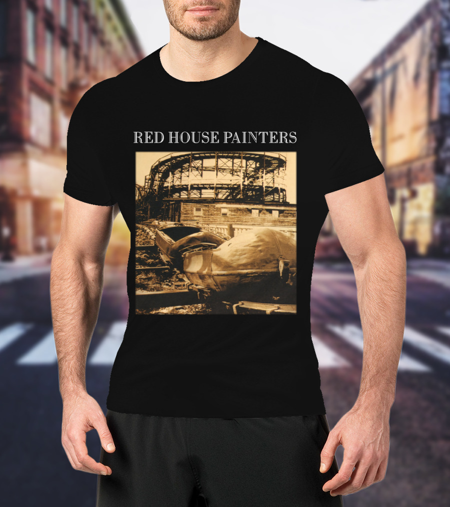Red House Painters Vintage Roller Coaster Scene T-Shirt
