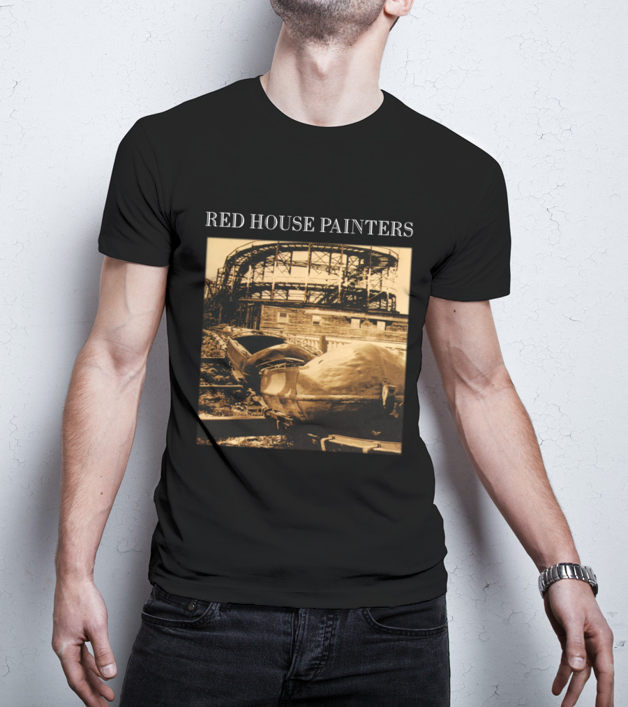 Red House Painters Vintage Roller Coaster Scene T-Shirt