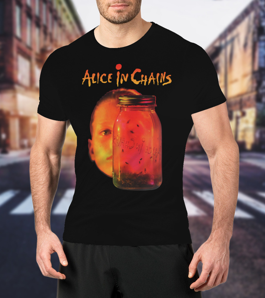 Alice In Chains Jar Of Flies Album Cover Image With Jar And Face T-Shirt