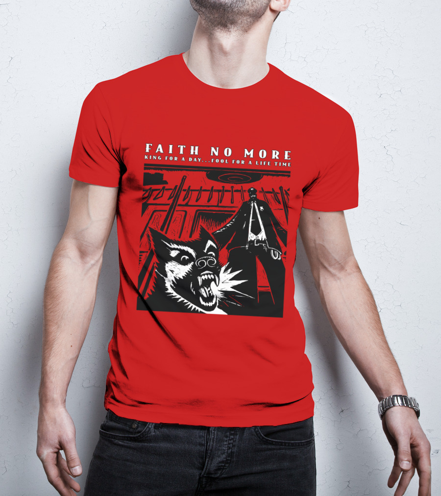 Faith No More King For A Day Fool For A Lifetime Graphic Black And White Dog Scene T-Shirt