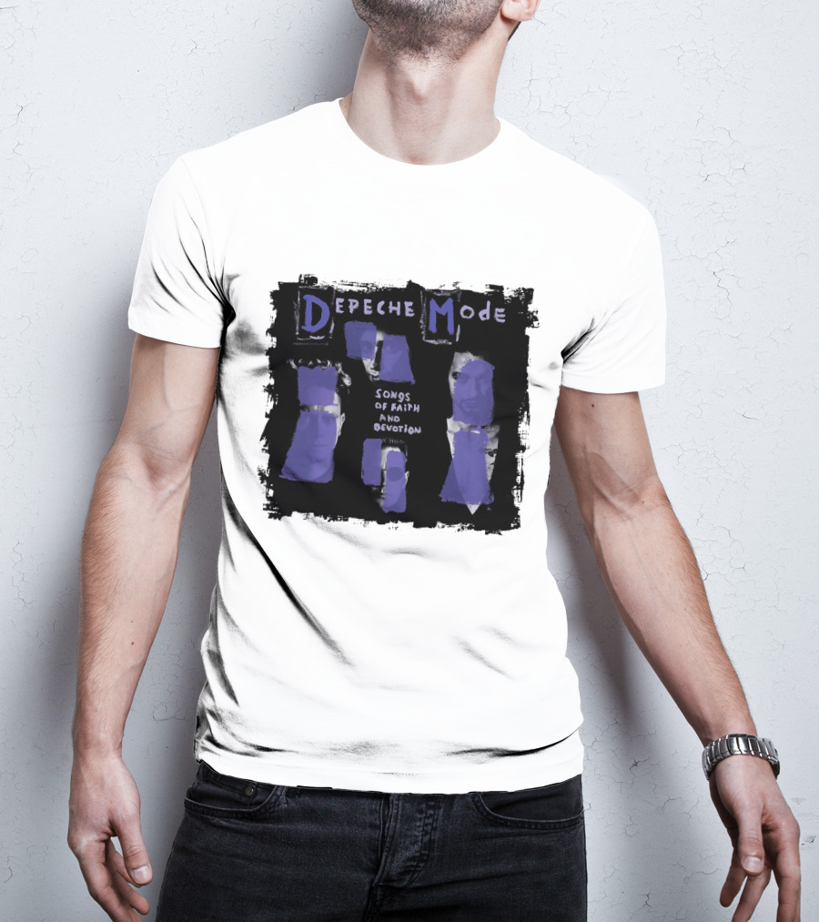 Depeche Mode Songs Of Faith And Devotion Album Art Purple Faces T-Shirt