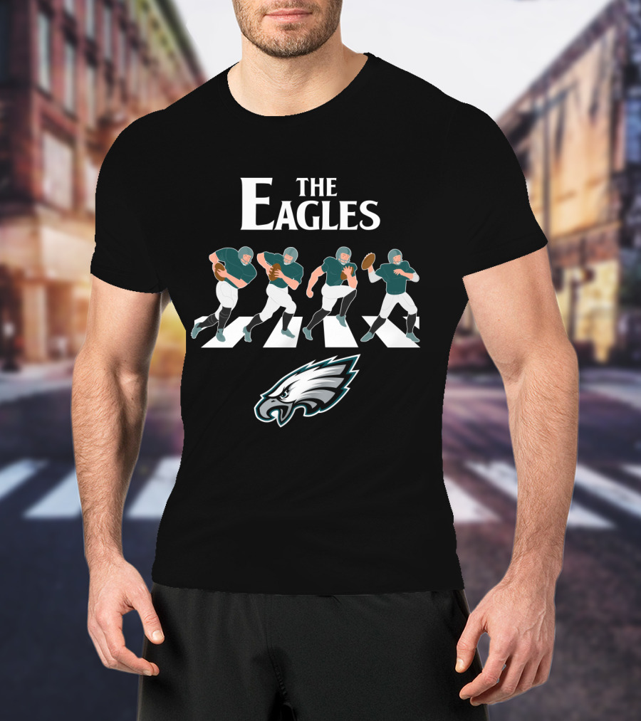 Philadelphia Eagles Football Players Abbey Road Parody With Team T-Shirt