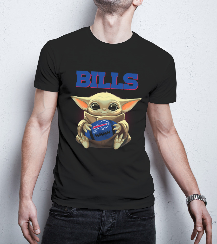 Bills Baby Yoda Football Buffalo Bills T-Shirt