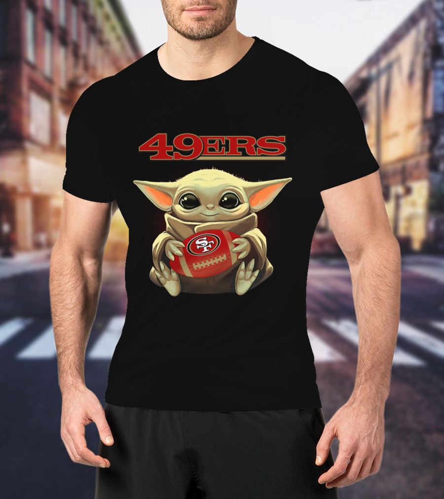 49ers Sf Baby Yoda Football T-Shirt