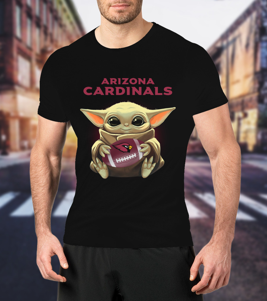 Arizona Cardinals Baby Yoda Football Holder T-Shirt