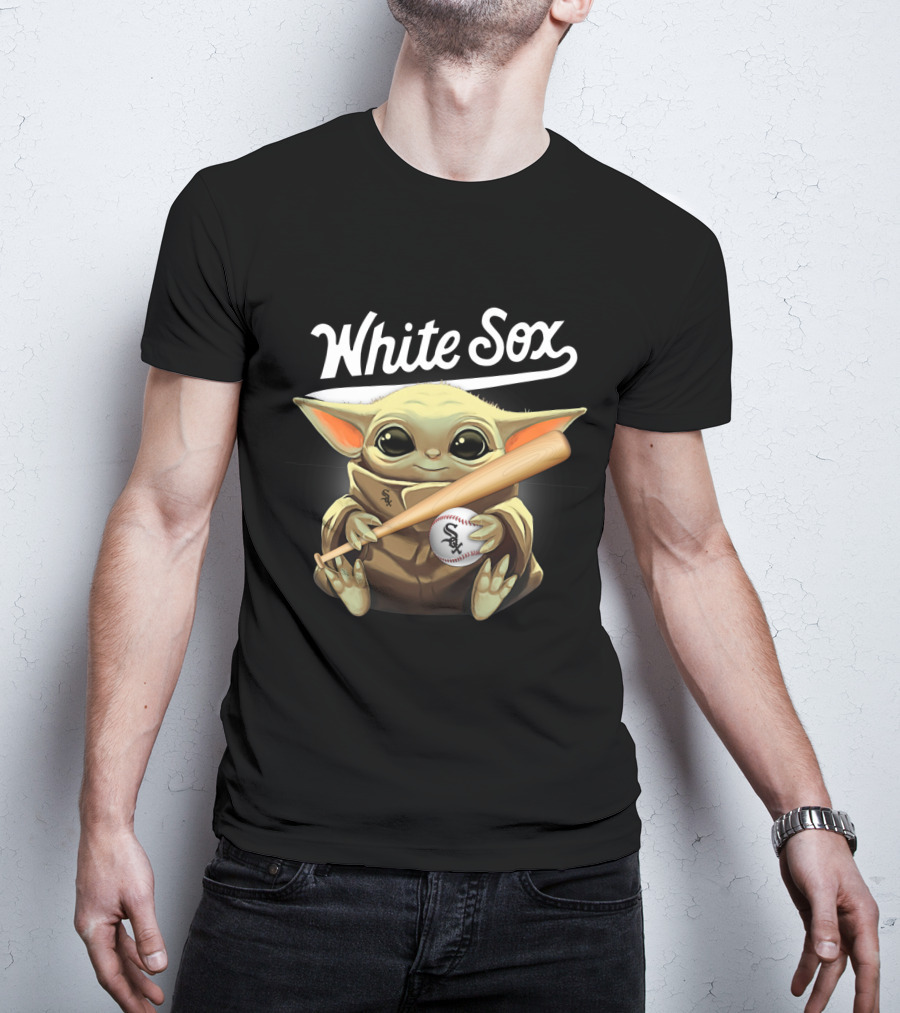 White Sox Baby Yoda With Bat And Baseball T-Shirt
