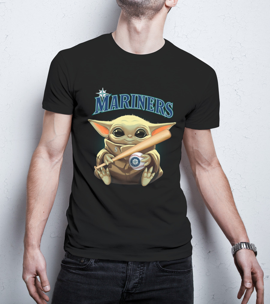 Seattle Mariners Grogu Baseball Crossover T-Shirt