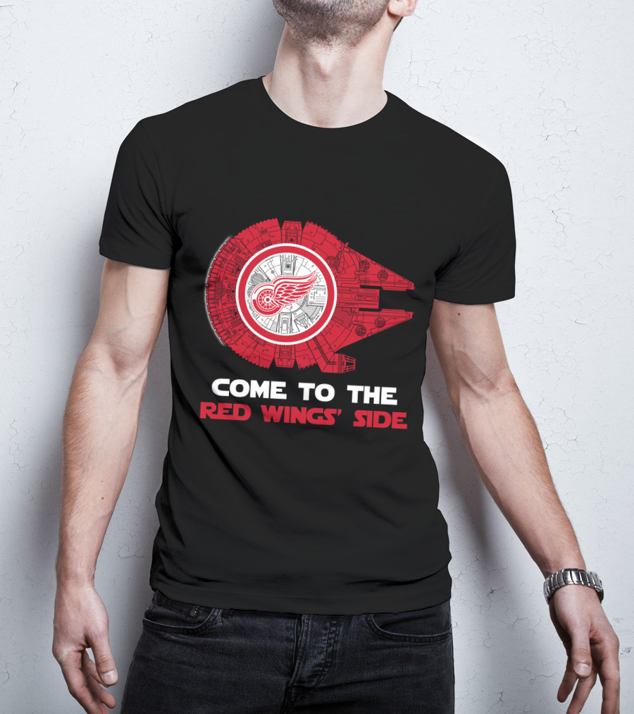 Come To The Red Wings' Side Millennium Falcon Detroit T-Shirt