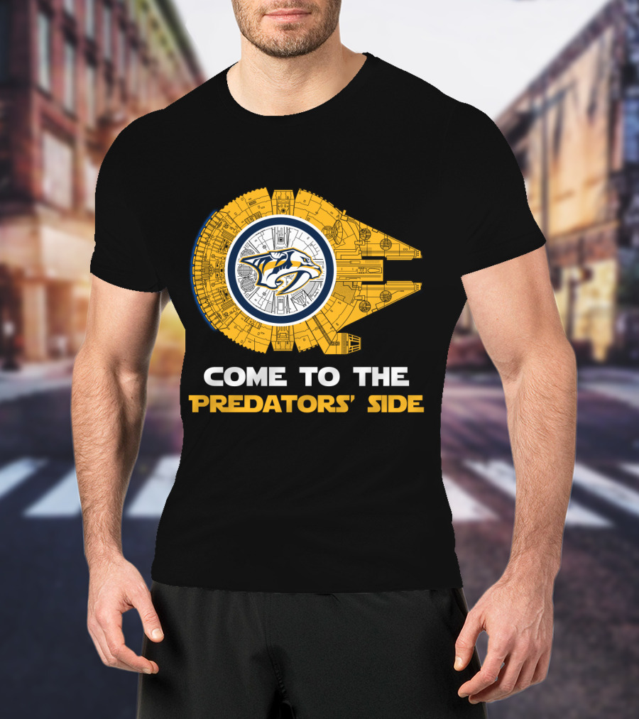 Come To The Predators' Side Nashville Predators Millennium Falcon T-Shirt