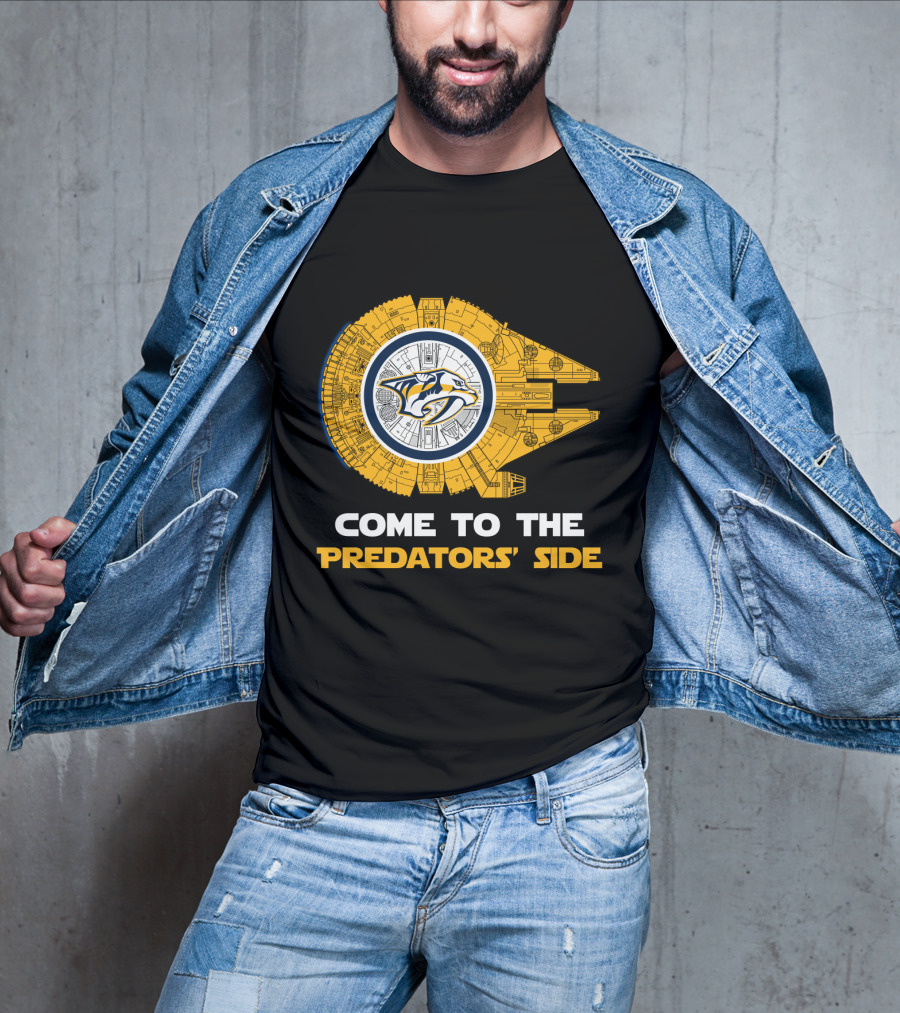 Come To The Predators' Side Nashville Predators Millennium Falcon T-Shirt