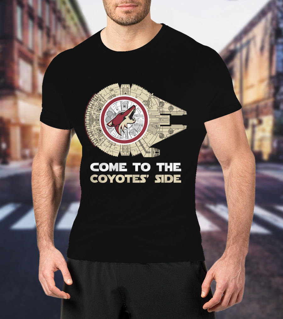 Come To The Coyotes' Side Arizona Coyotes Millennium Falcon T-Shirt