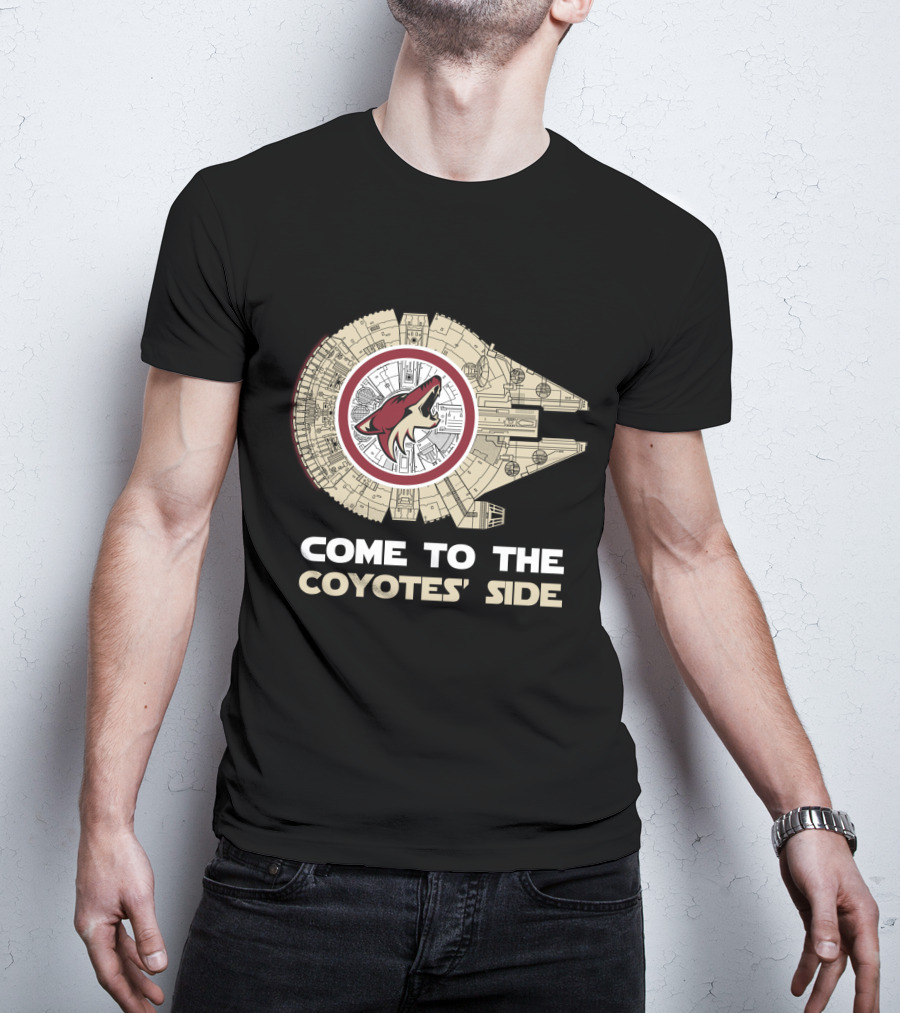 Come To The Coyotes' Side Arizona Coyotes Millennium Falcon T-Shirt