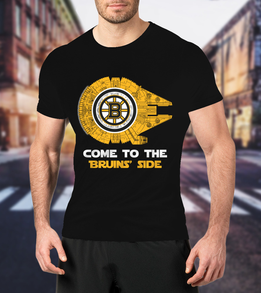 Come To The Bruins' Side Boston Bruins Millennium Falcon T-Shirt