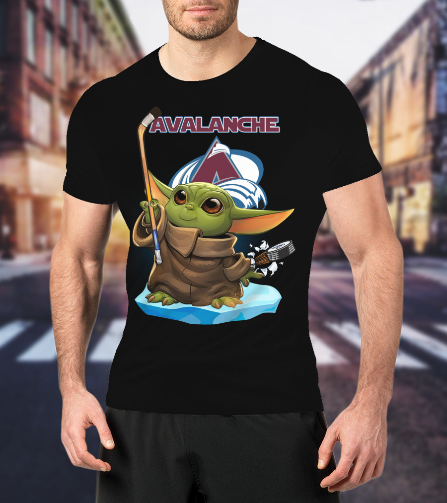 Avalanche Baby Yoda Colorado Hockey T-Shirt