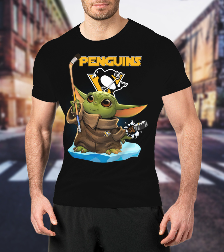 Pittsburgh Penguins Baby Yoda Star Wars NHL Hockey Fan T-Shirt