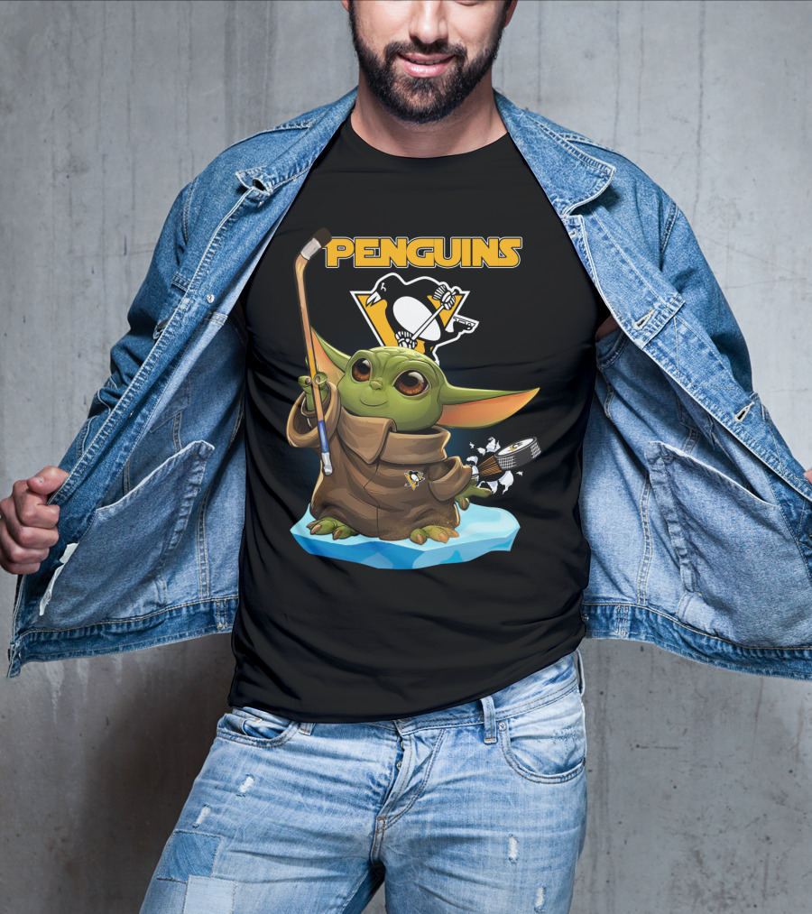Pittsburgh Penguins Baby Yoda Star Wars NHL Hockey Fan T-Shirt