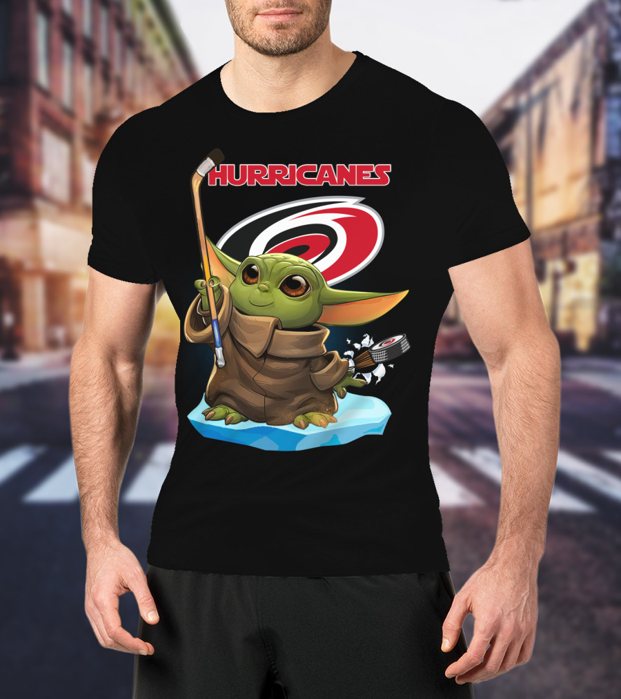 Hurricanes Baby Yoda Carolina Nhl Hockey T-Shirt
