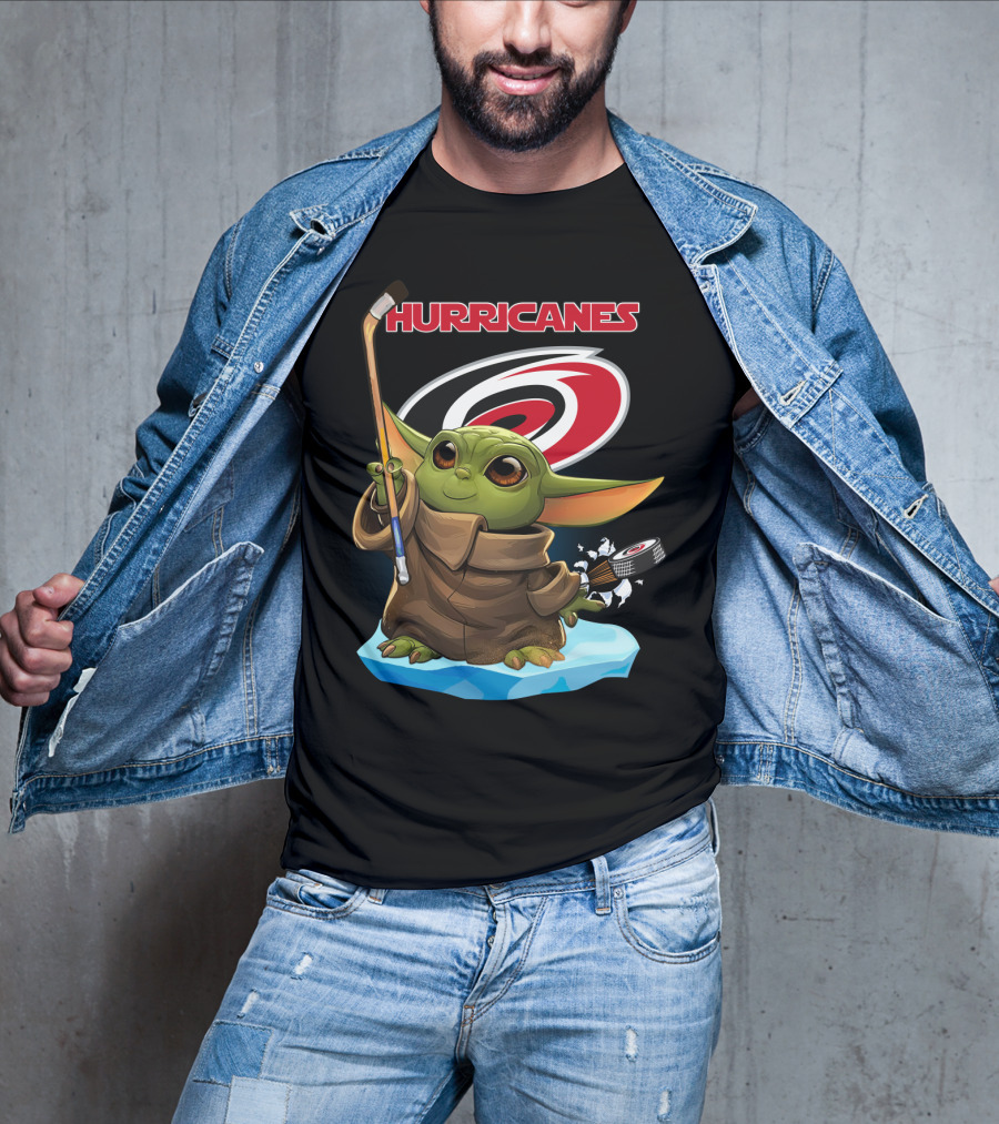 Hurricanes Baby Yoda Carolina Nhl Hockey T-Shirt