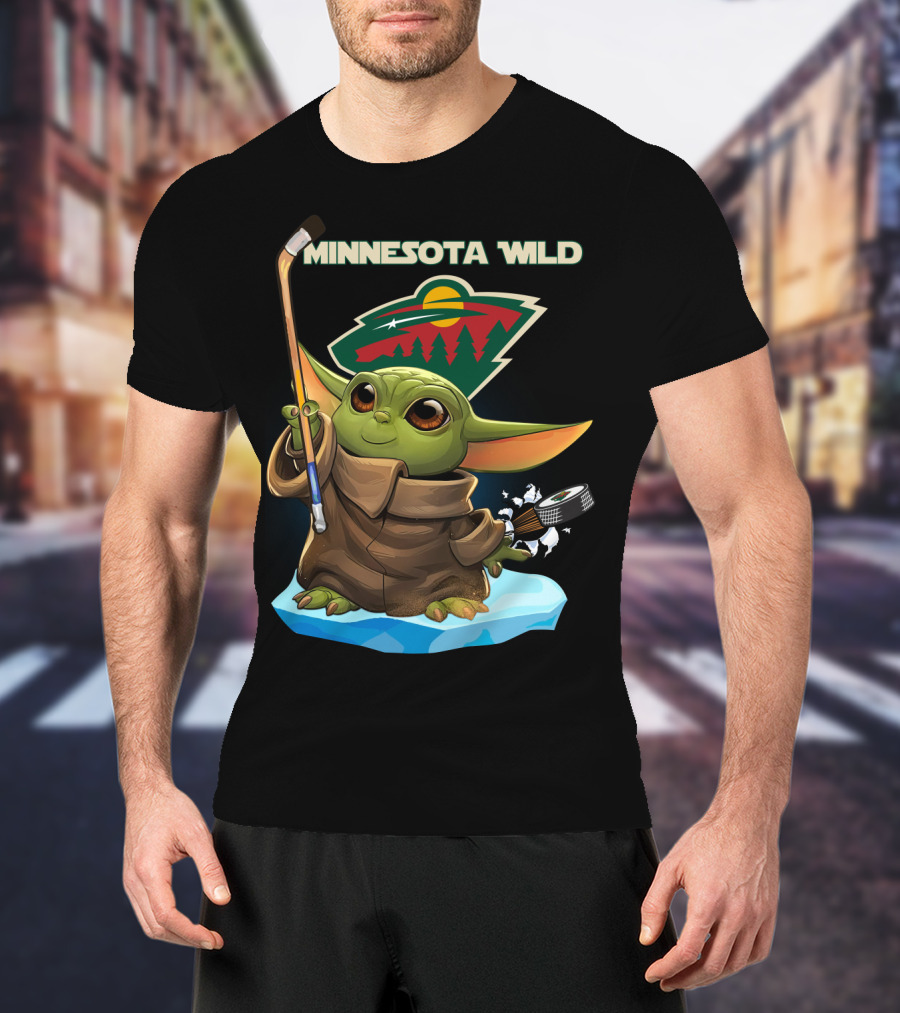 Minnesota Wild Baby Yoda Hockey NHL T-Shirt