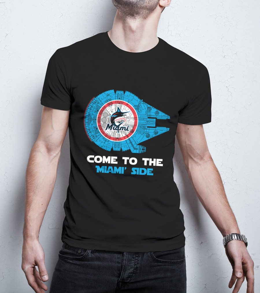 Come To The Miami Side Miami Marlins Millennium Falcon MLB T-Shirt
