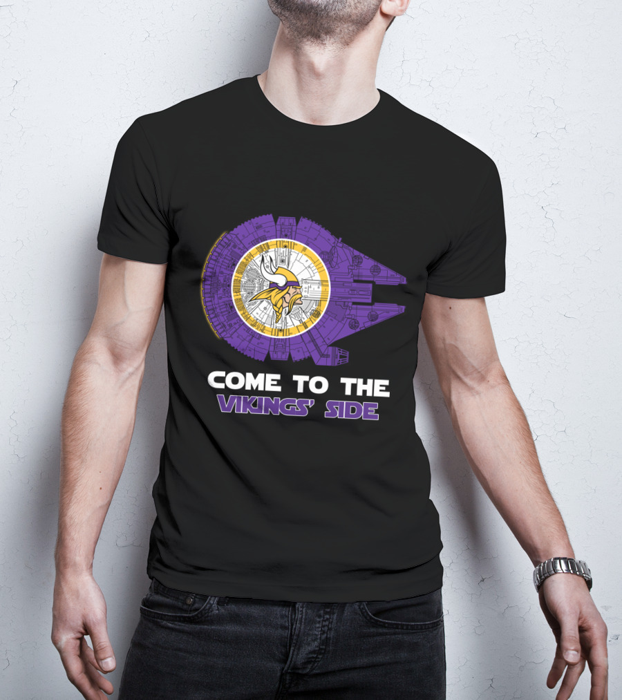 Come To The Vikings' Side Minnesota Vikings Millennium Falcon Nfl T-Shirt