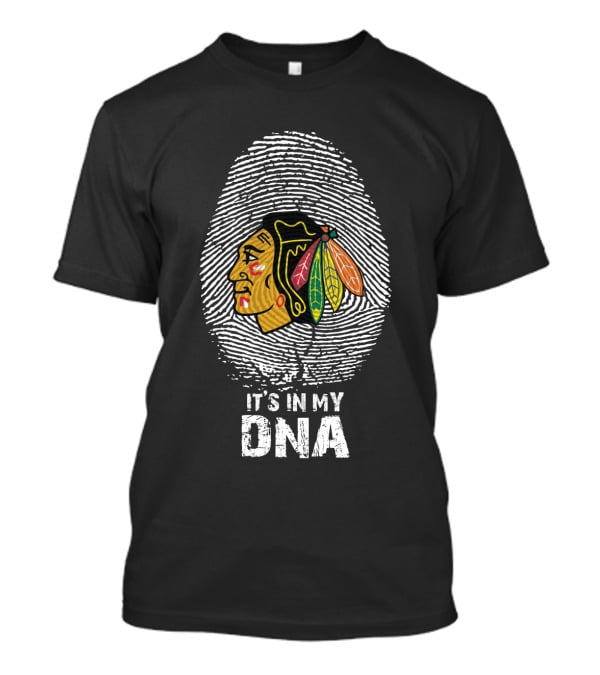 Chicago Blackhawks Indian Head It's In My Dna Fingerprint T-Shirt