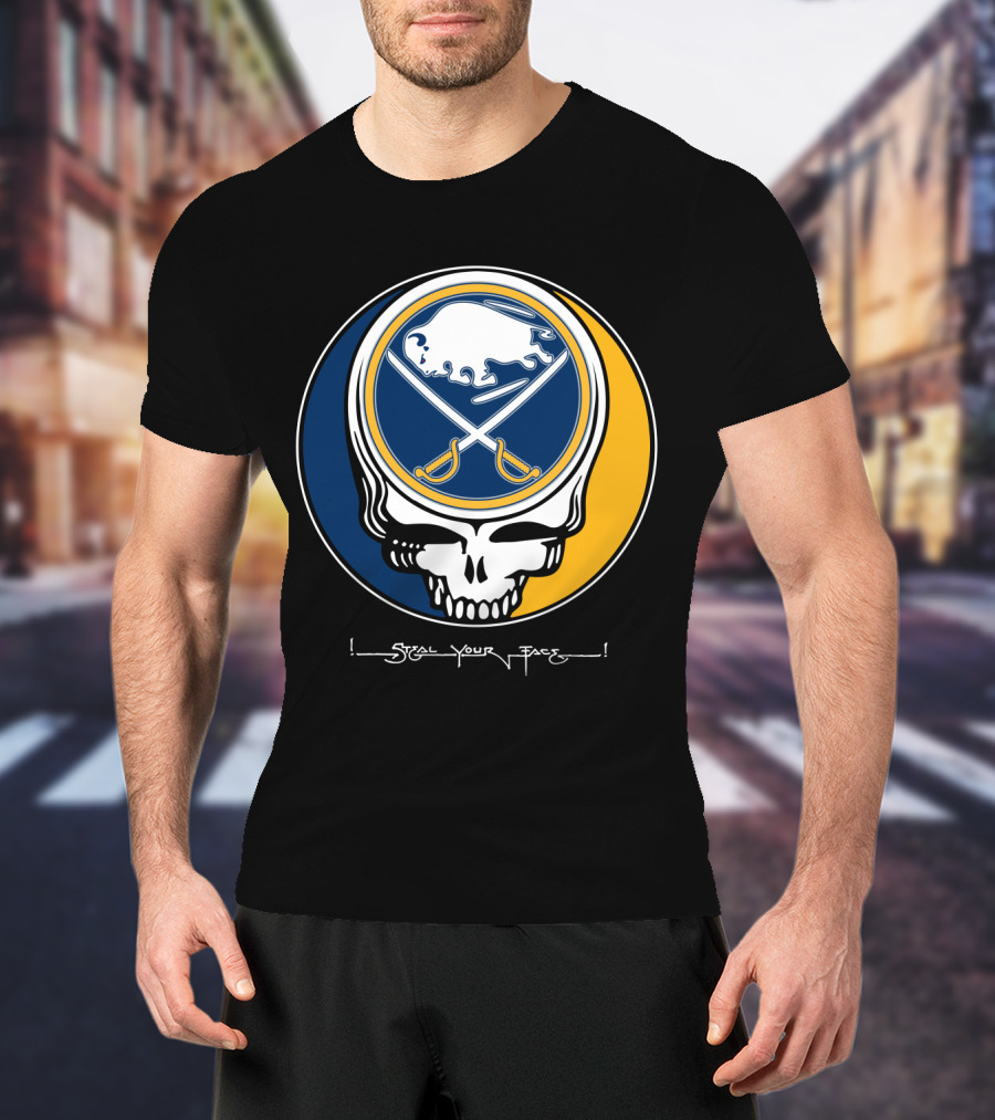 Grateful Dead Steal Your Face Buffalo Sabres Skull T-Shirt