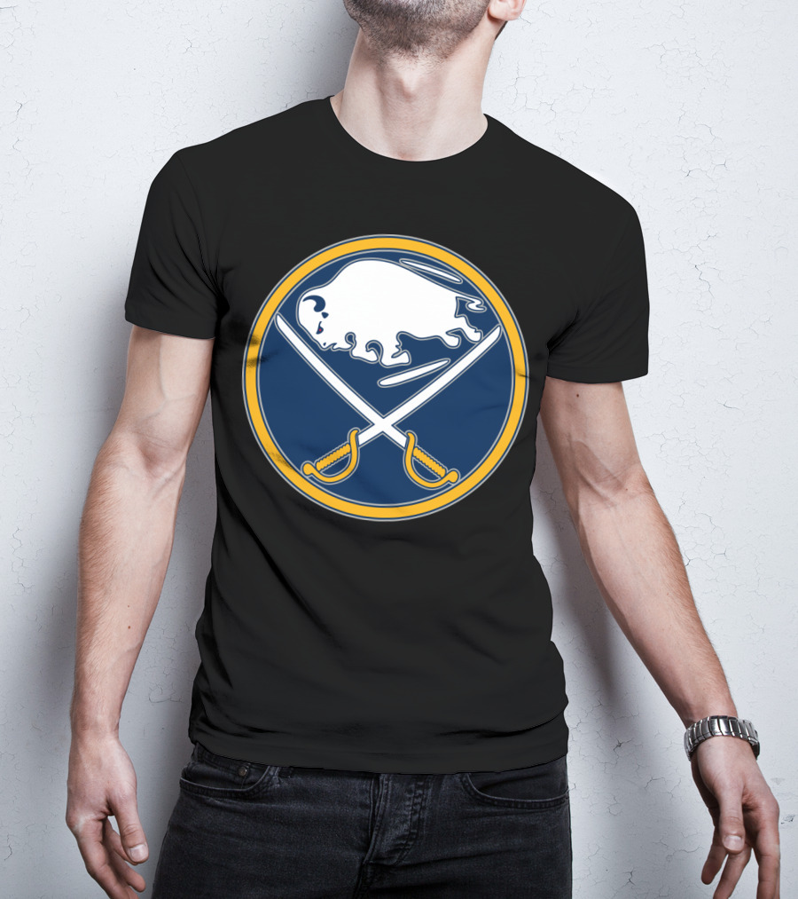 Buffalo Sabres Nhl Team Logo White Buffalo And Crossed Sabres T-Shirt