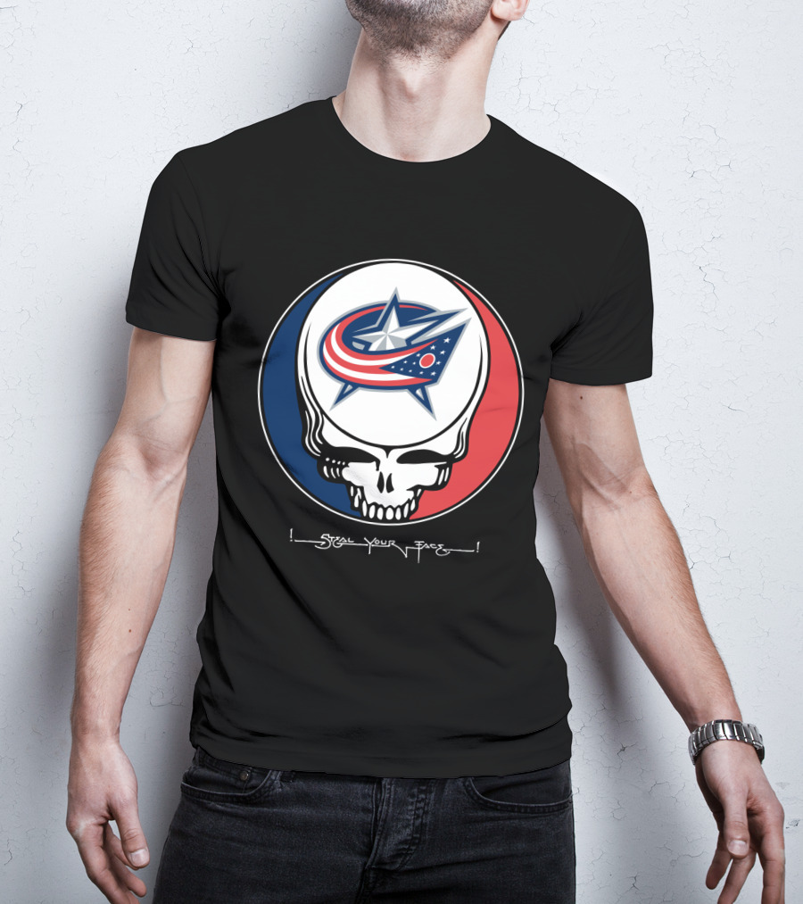 Steal Your Face Grateful Dead Columbus Blue Jackets T-Shirt
