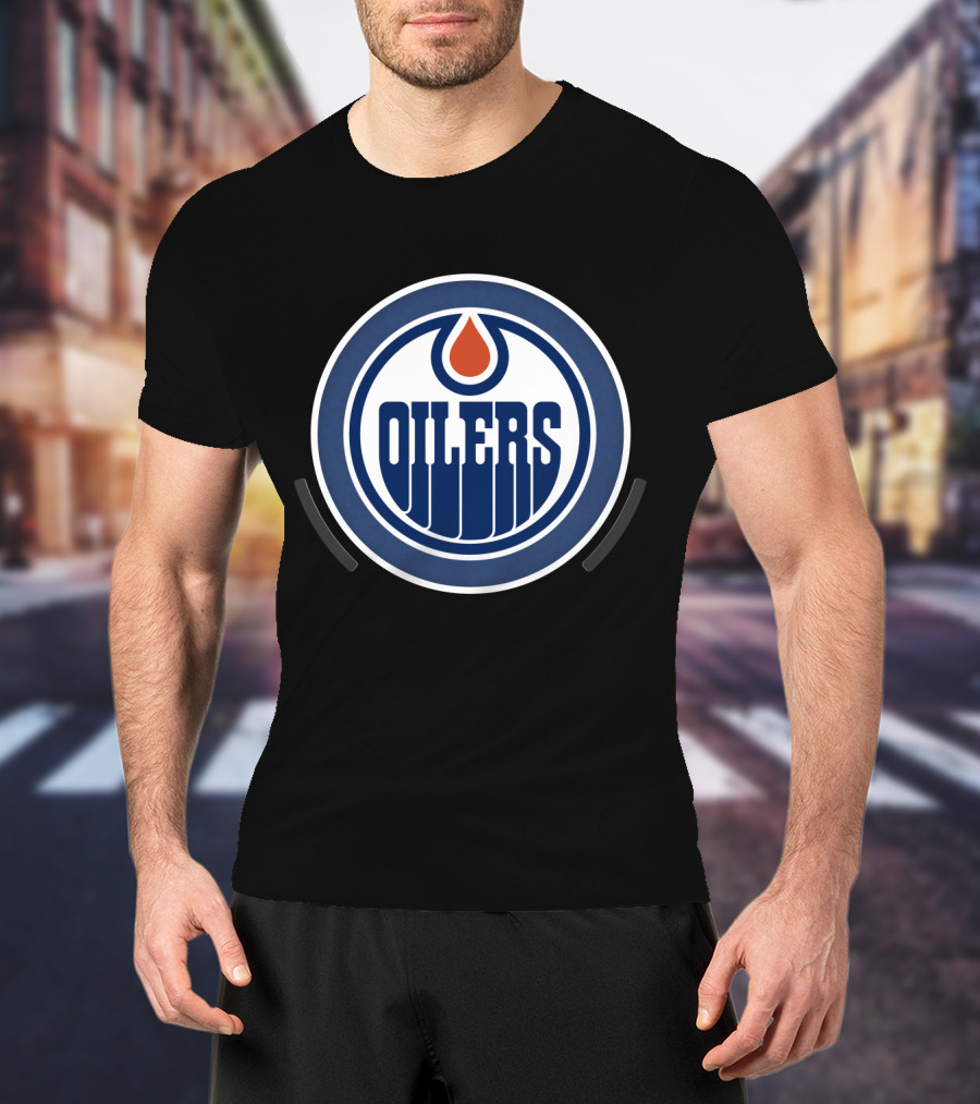 Edmonton Oilers Power Decal Logo Badge T-Shirt