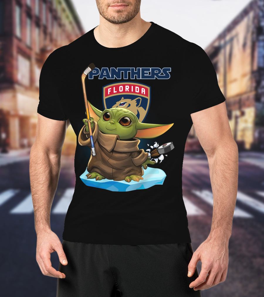 Baby Yoda Florida Panthers Hockey Fun T-Shirt