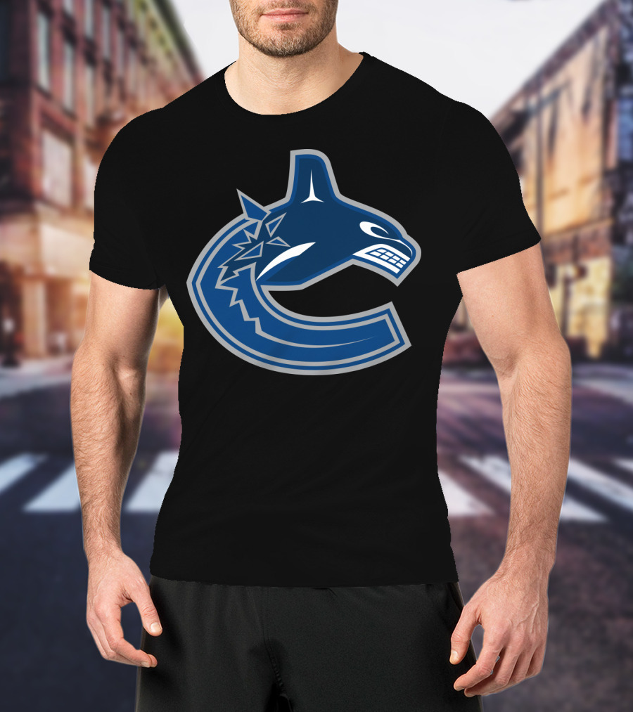 Vancouver Canucks Orca NHL Logo Crest T-Shirt