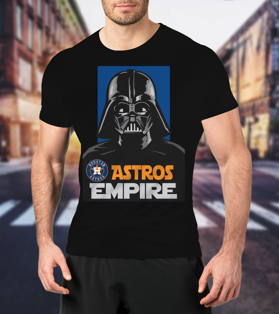 Houston Astros Empire Darth Vader Star Wars Baseball Crossover T-Shirt