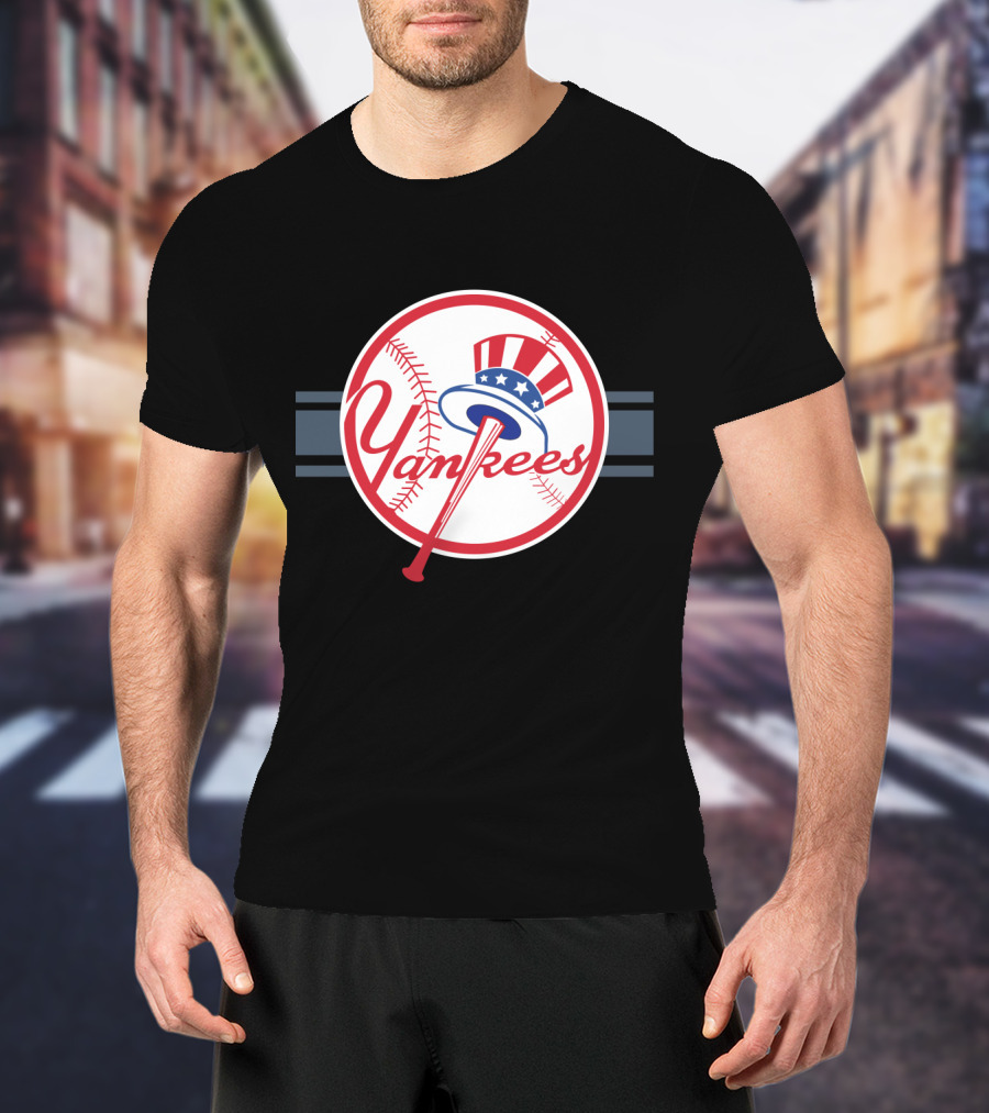 Yankees Patriotic Hat Baseball Emblem T-Shirt