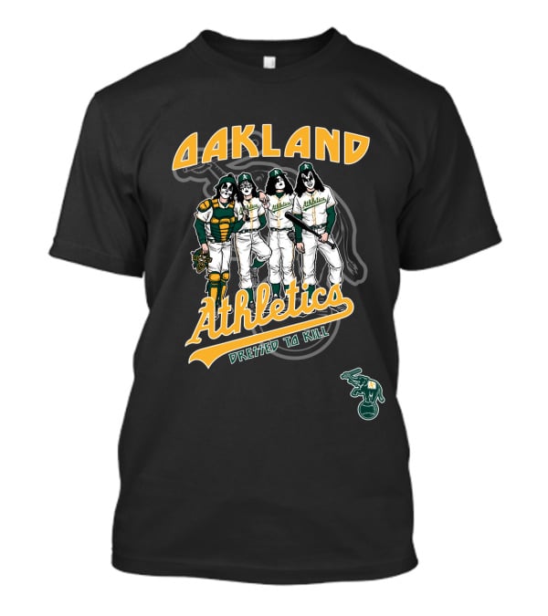 Oakland Athletics Dressed To Kill KISS Style Baseball Players T-Shirt