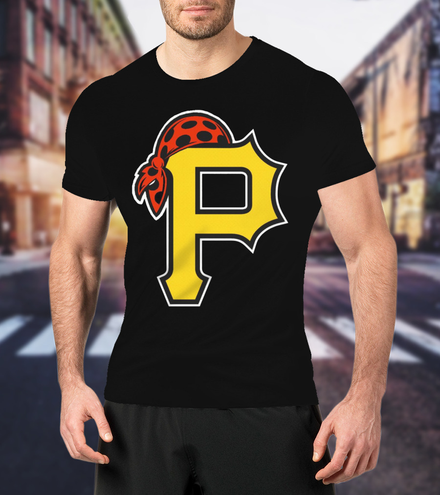 Pittsburgh Pirates Logo With Pirate Hat And Yellow P T-Shirt