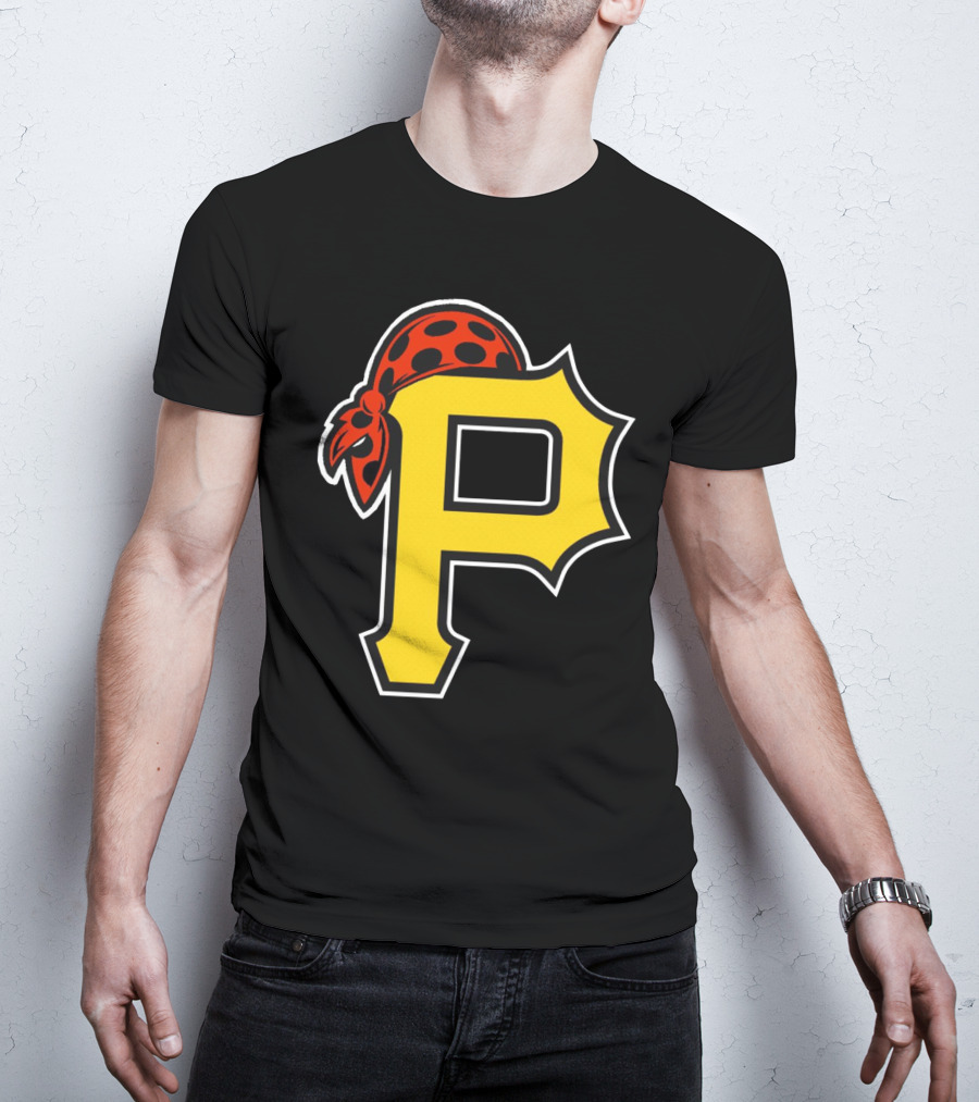 Pittsburgh Pirates Logo With Pirate Hat And Yellow P T-Shirt