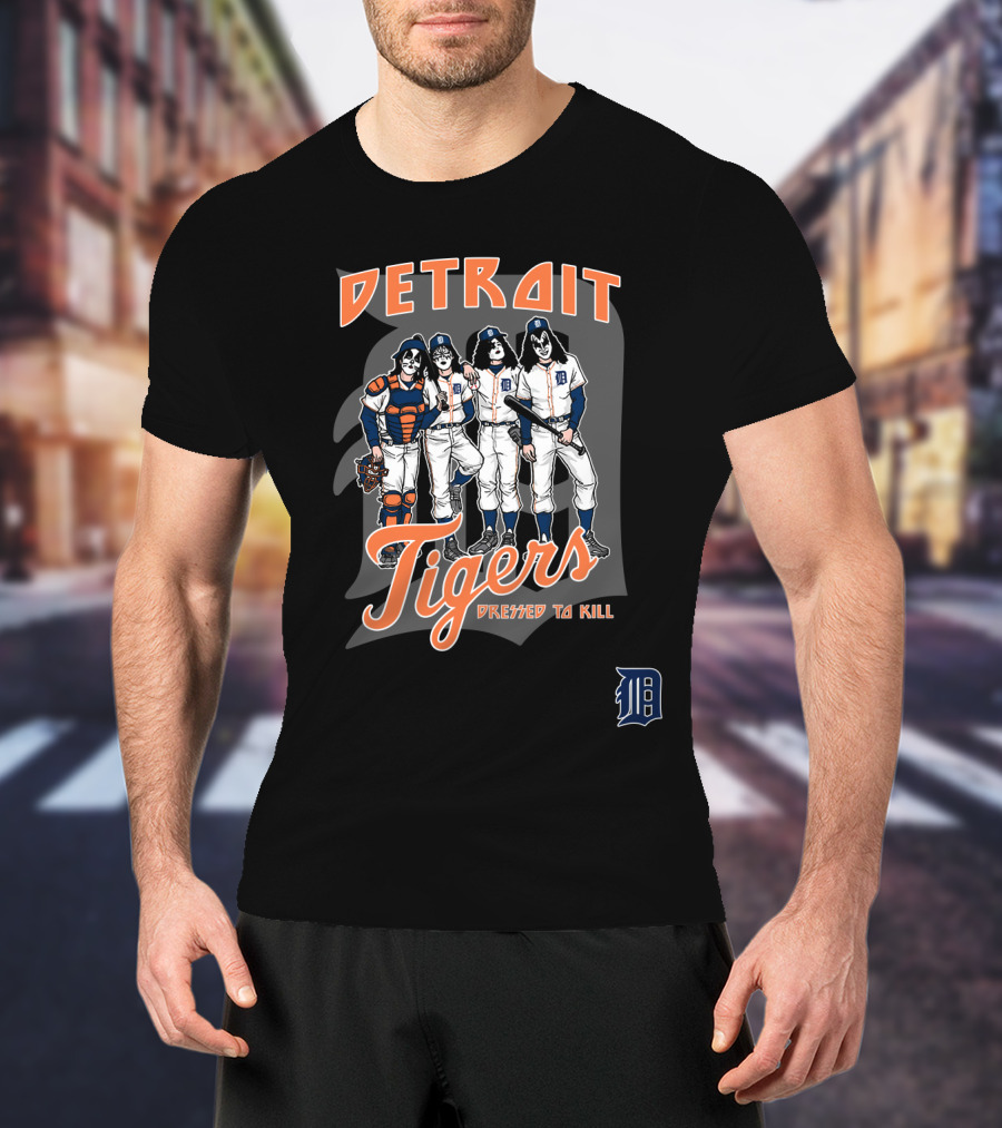 KISS Detroit Tigers Dressed To Kill Baseball Players T-Shirt