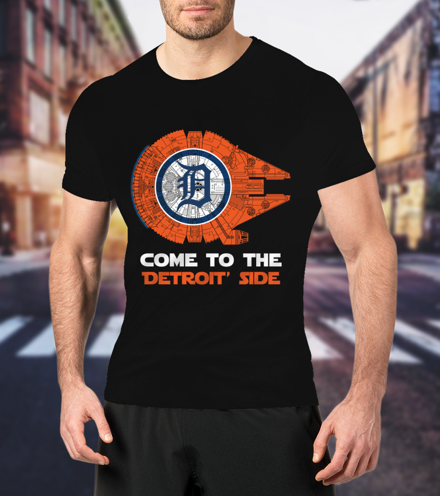 Detroit Tigers Come To The Detroit Side Millennium Falcon T-Shirt