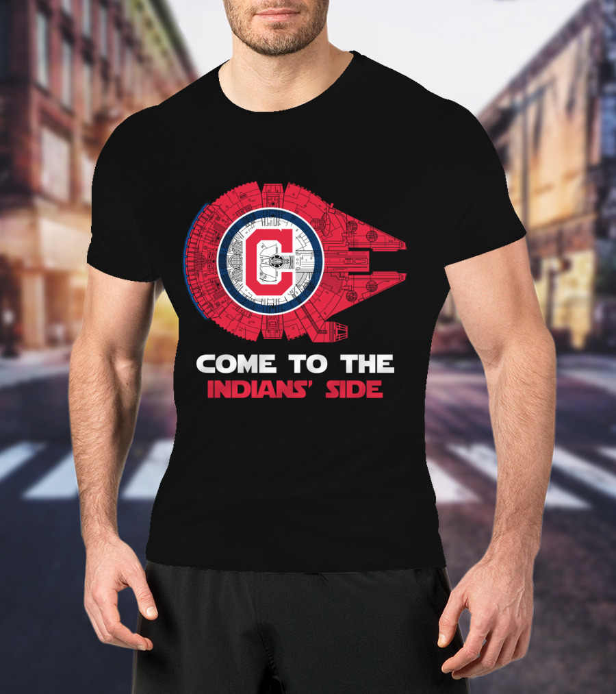 Come To The Indians' Side Millennium Falcon Crossover T-Shirt