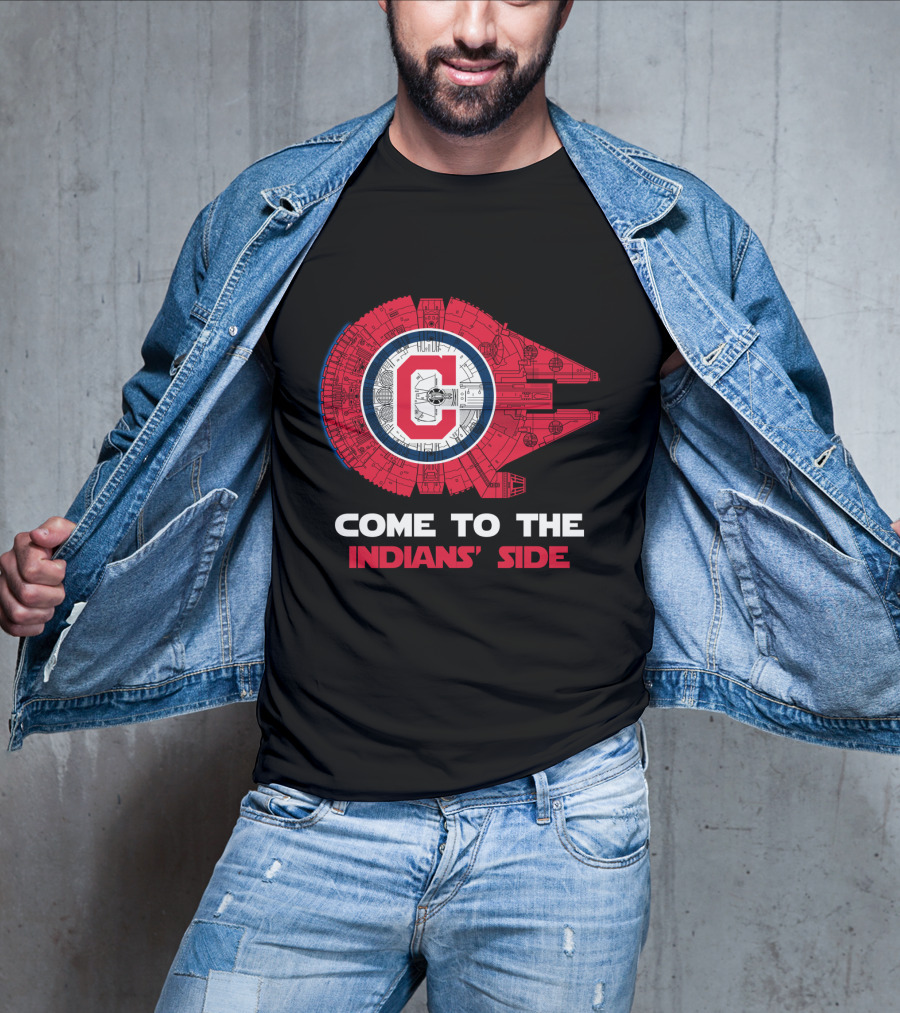 Come To The Indians' Side Millennium Falcon Crossover T-Shirt