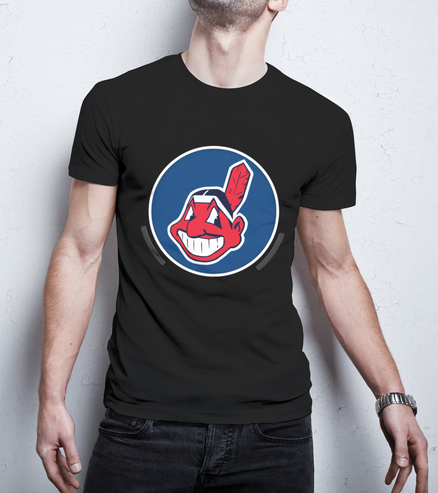 Cleveland Indians Chief Wahoo Icon Blue Circle T-Shirt