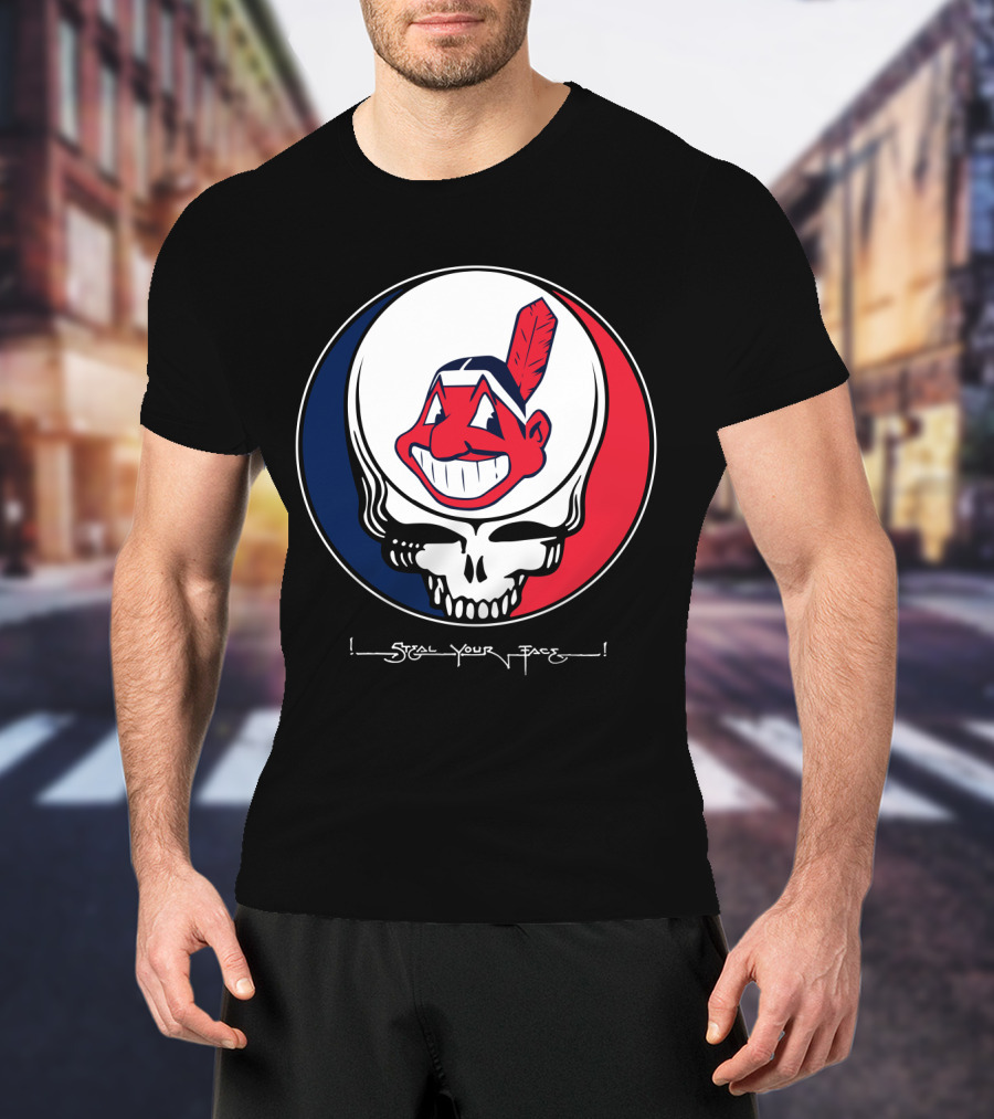 Grateful Dead Cleveland Indians Steal Your Face Icon T-Shirt