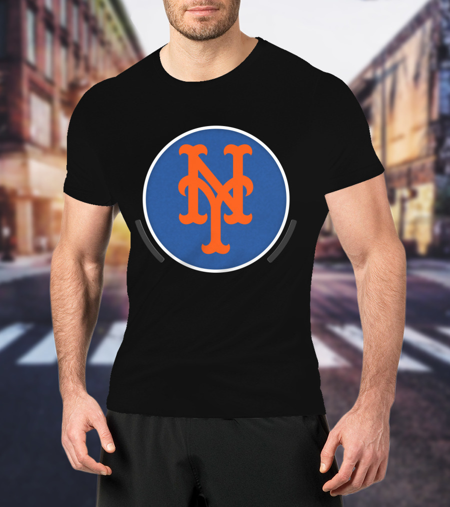 New York Mets Logo Blue Orange Circle T-Shirt