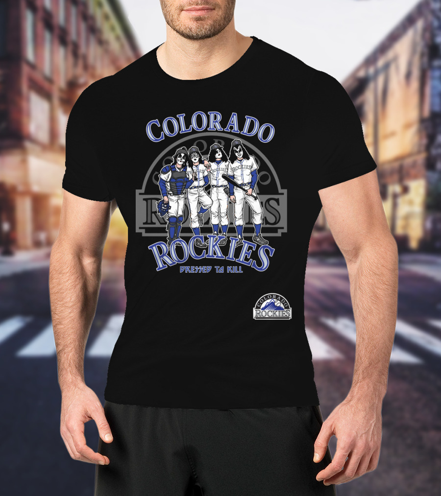 Colorado Rockies KISS Dressed To Kill Baseball T-Shirt