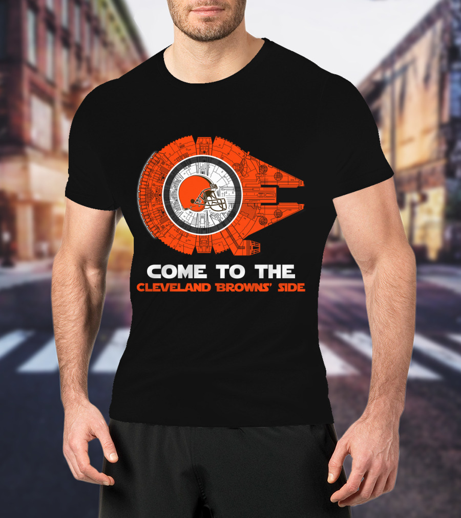 Come To The Cleveland Browns' Side Millennium Falcon T-Shirt