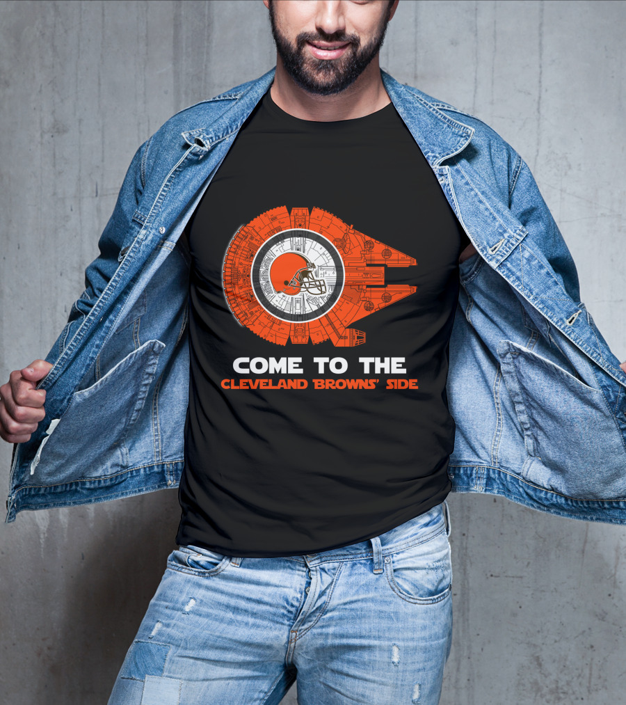 Come To The Cleveland Browns' Side Millennium Falcon T-Shirt