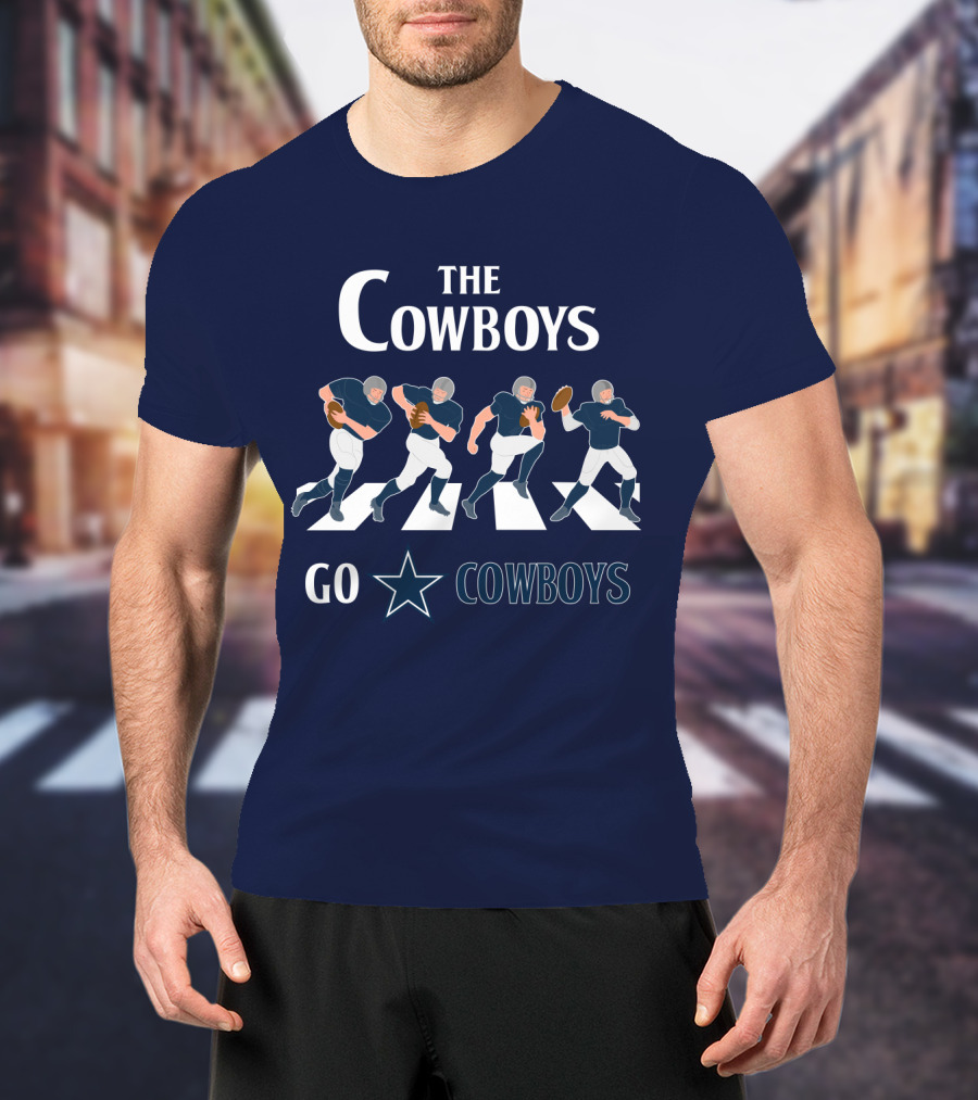 The Cowboys Go Cowboys Star Football Players Crossing T-Shirt