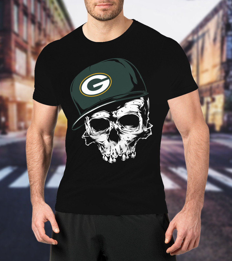 Green Bay Packers Skull Cap T-Shirt